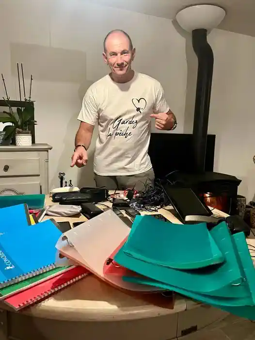 Jérôme Cruchet préparant les dons